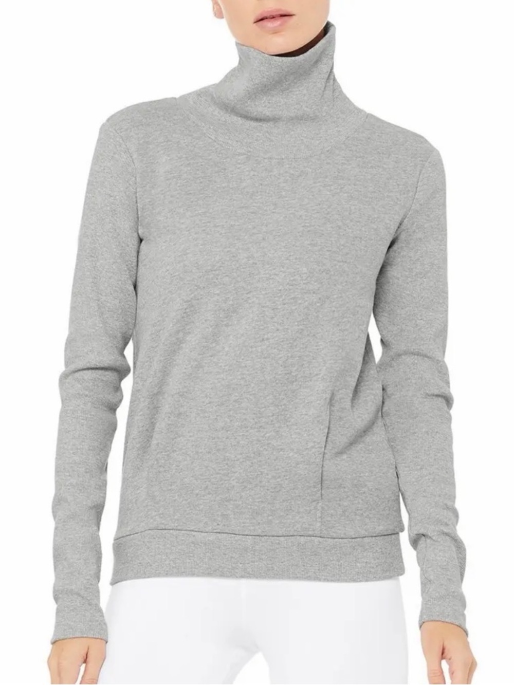 Alo Yoga Clarity Long Sleeve Sweatshirt Size Medium Light Gray